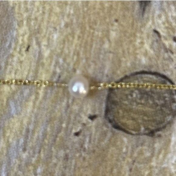 Floating Pearl Necklace 14k Gold Chain RCI 8 Pearls 2.36 Grams 17 Inches Long - Picture 11 of 16